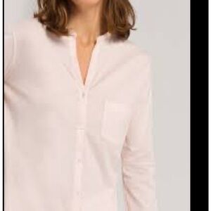 Hanro Cotton Delux Pajama Top Shirt Women M Light Pink Lounge Lightweight